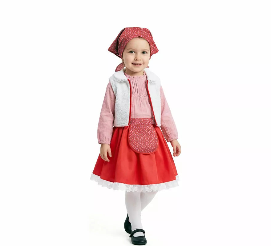 Translation missing: es.Disfraz de Pastorcita con Pañuelo rojo para niña