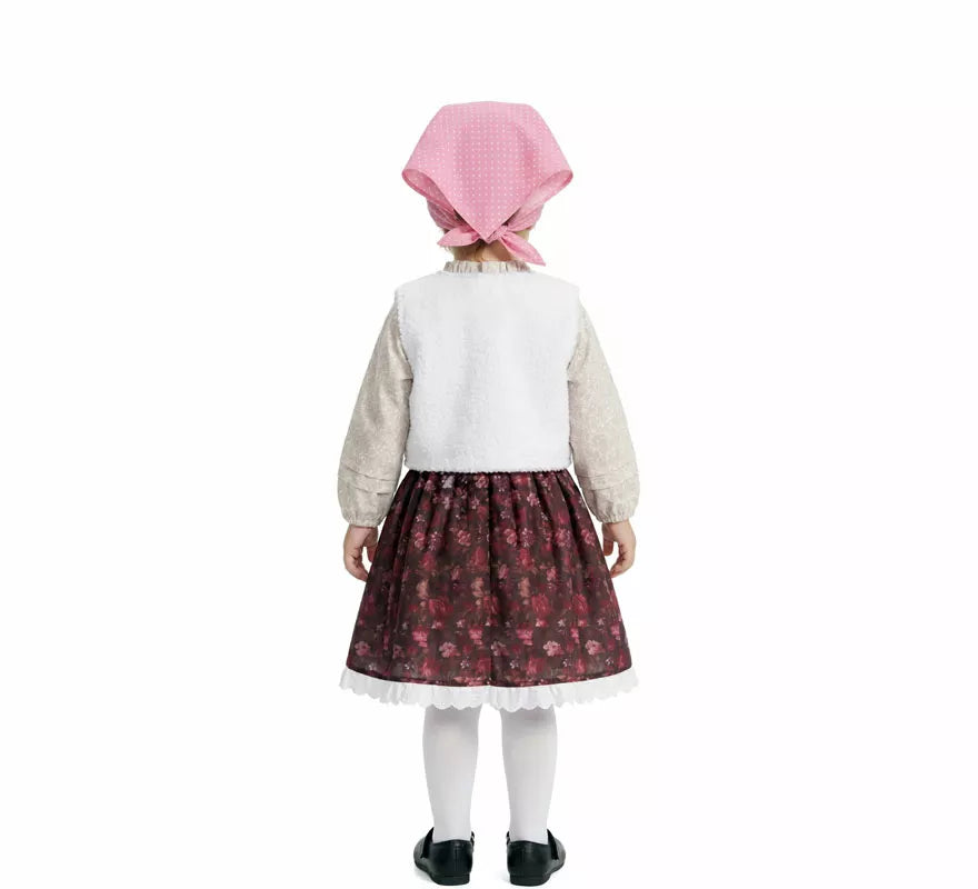 Translation missing: es.Disfraz de Pastorcita con Pañuelo rosa para niña