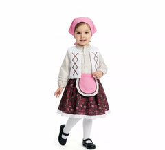 Disfraz de Pastorcita con Pañuelo rosa para niña