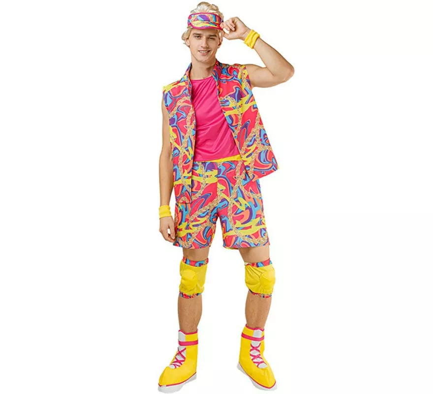 Translation missing: es.Disfraz de Patinador multicolor Muñeco Famoso para hombre