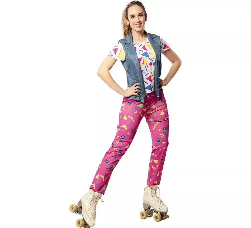 Translation missing: es.Disfraz de Patinadora de los años 90 con chaleco para mujer