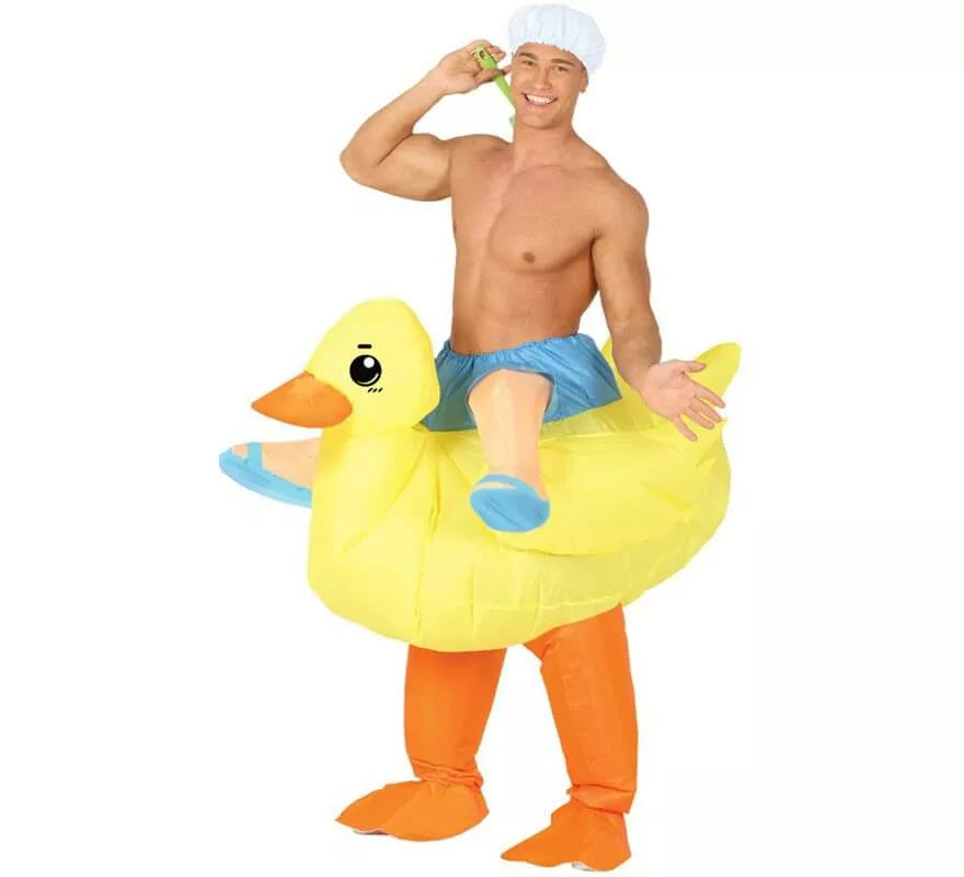 Translation missing: es.Disfraz de Patito Hinchable con Bañista para hombre