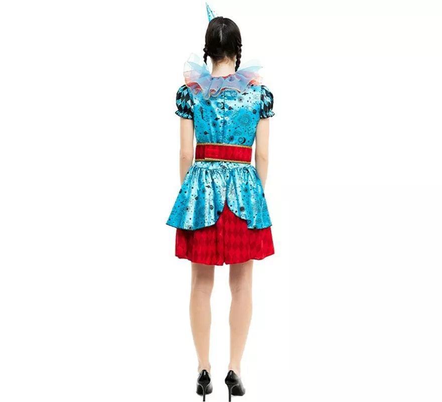 Translation missing: es.Disfraz de Payasa Maniaca azul y rojo para mujer