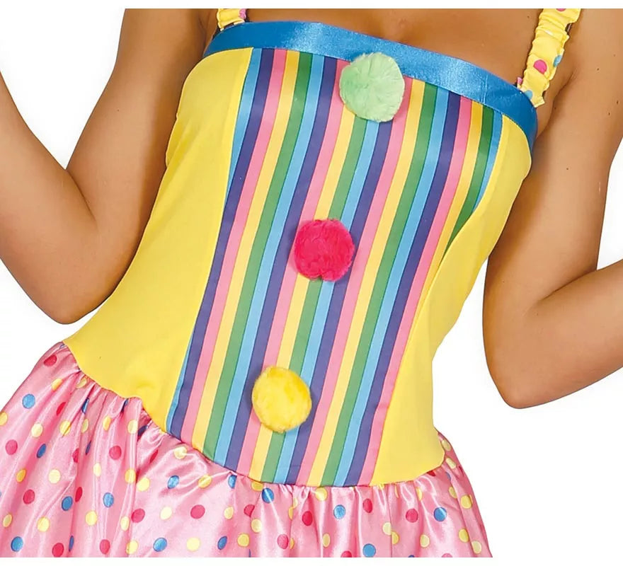 Translation missing: es.Disfraz de Payasa multicolor para mujer