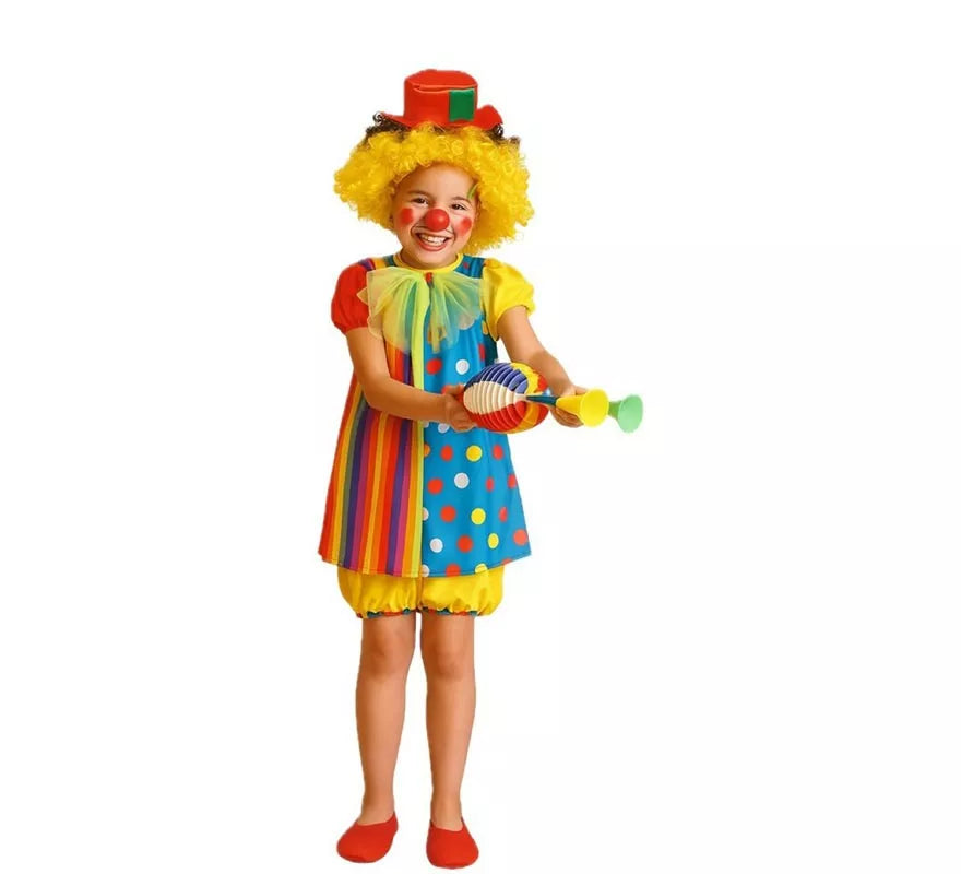 Disfraz de Payasa Multicolor para niña
