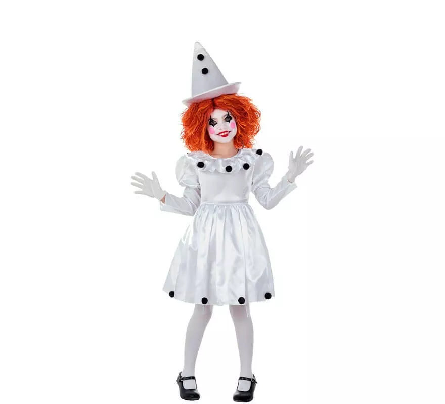 Translation missing: es.Disfraz de Payasita Pierrot para niña