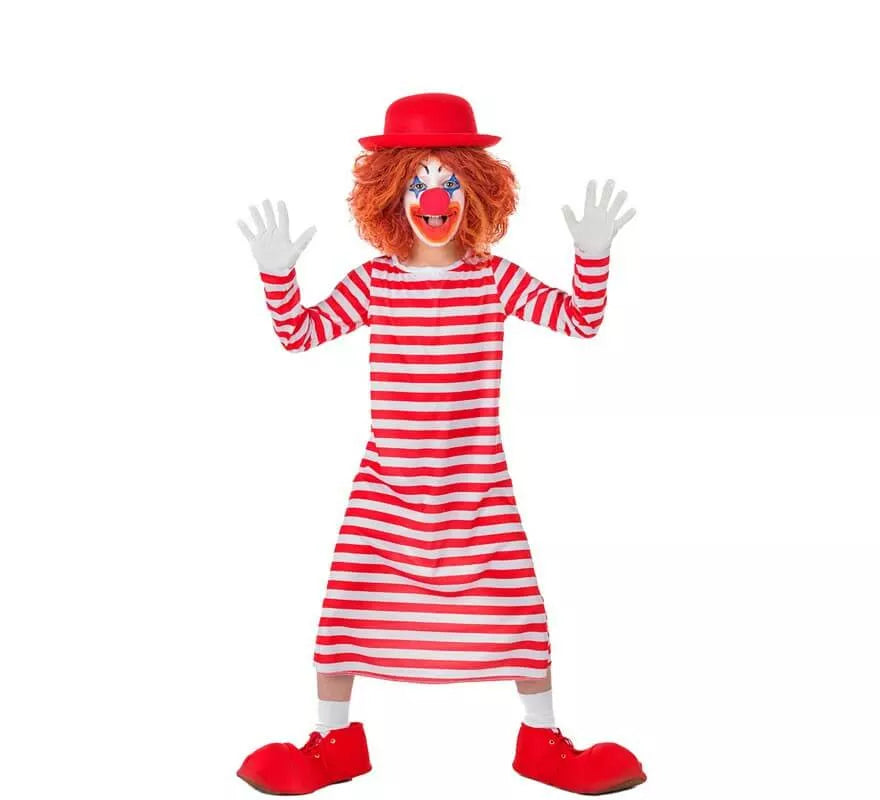 Translation missing: es.Disfraz de Payaso a Rayas con Bombín para niños