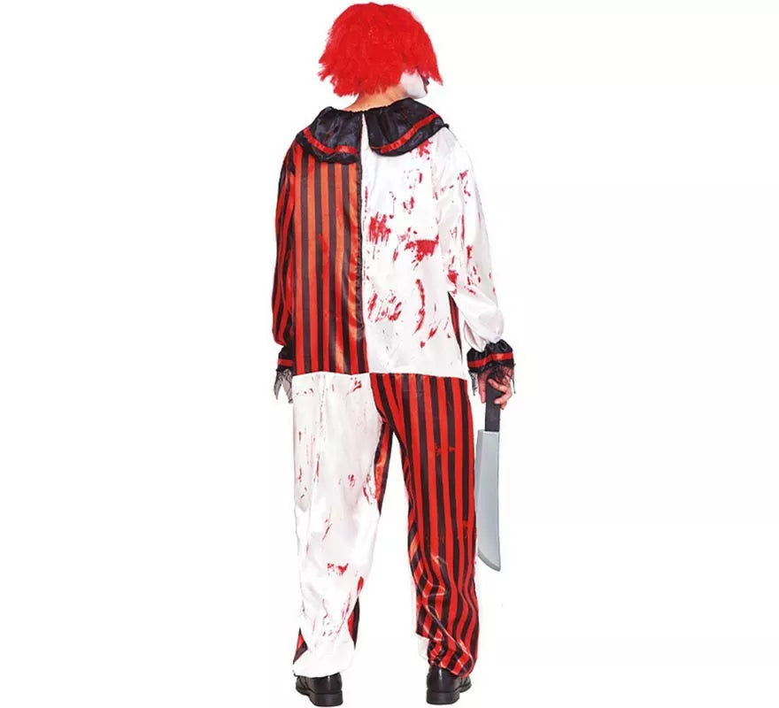 Translation missing: es.Disfraz de Payaso a Rayas con Sangre para hombre