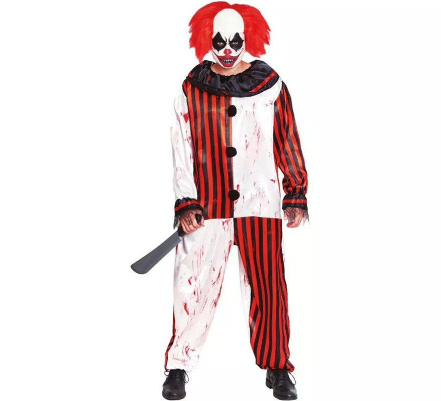 Translation missing: es.Disfraz de Payaso a Rayas con Sangre para hombre