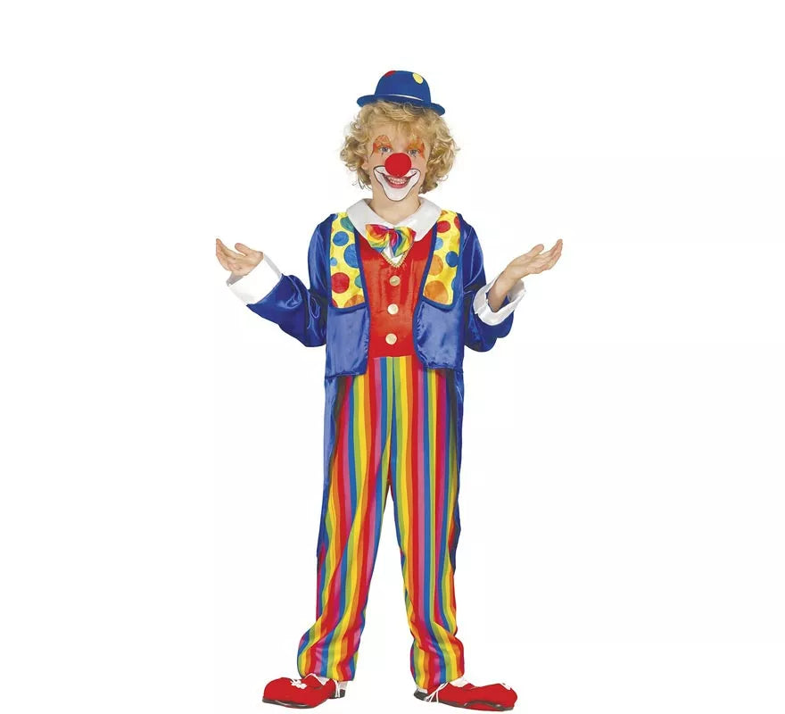 Translation missing: es.Disfraz de Payaso a rayas multicolores para niño