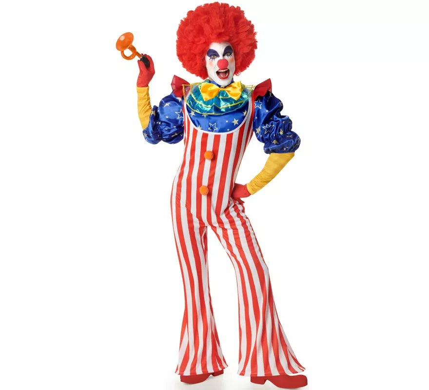 Translation missing: es.Disfraz de Payaso a rayas para hombre