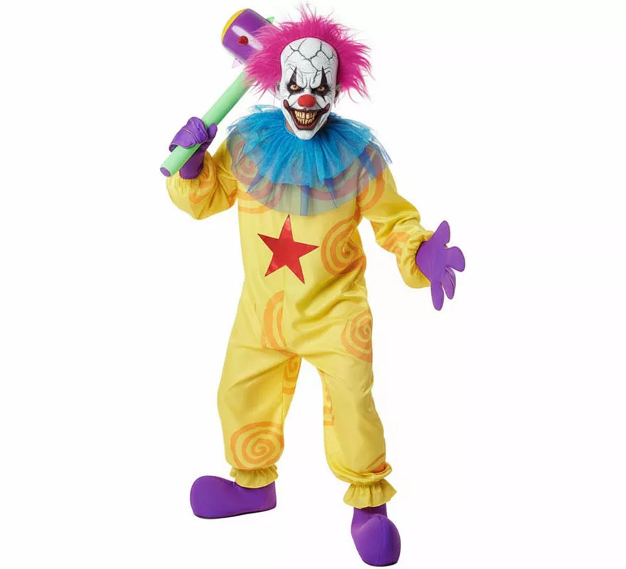 Translation missing: es.Disfraz de Payaso Asesino Aterrador amarillo para hombre