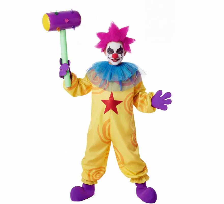 Translation missing: es.Disfraz de Payaso Asesino Aterrador amarillo para niño
