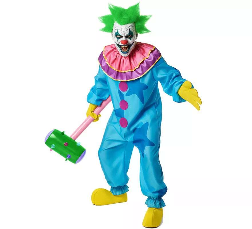 Translation missing: es.Disfraz de Payaso Asesino Aterrador azul para hombre