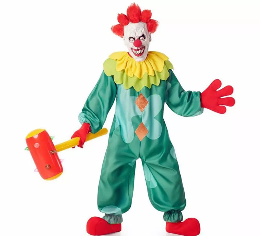 Translation missing: es.Disfraz de Payaso Asesino Aterrador verde para hombre
