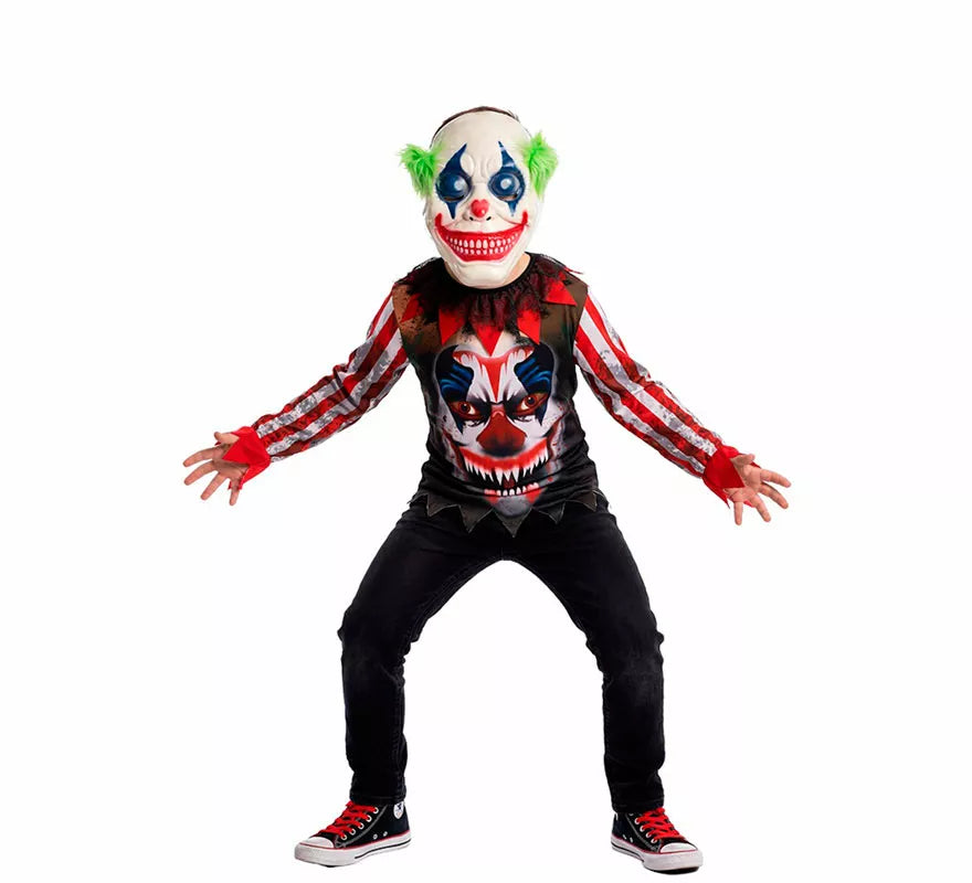 Translation missing: es.Disfraz de Payaso Asesino Sonriente con Máscara para niño