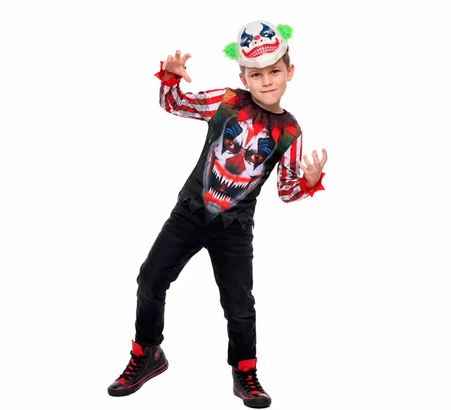 Translation missing: es.Disfraz de Payaso Asesino Sonriente con Máscara para niño