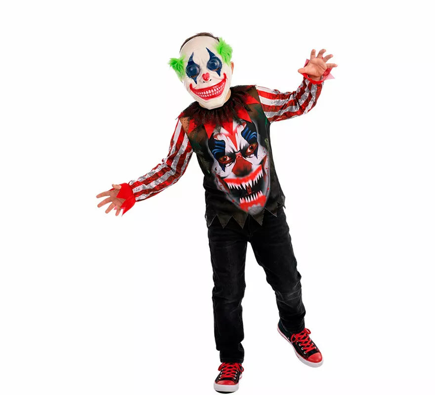 Translation missing: es.Disfraz de Payaso Asesino Sonriente con Máscara para niño