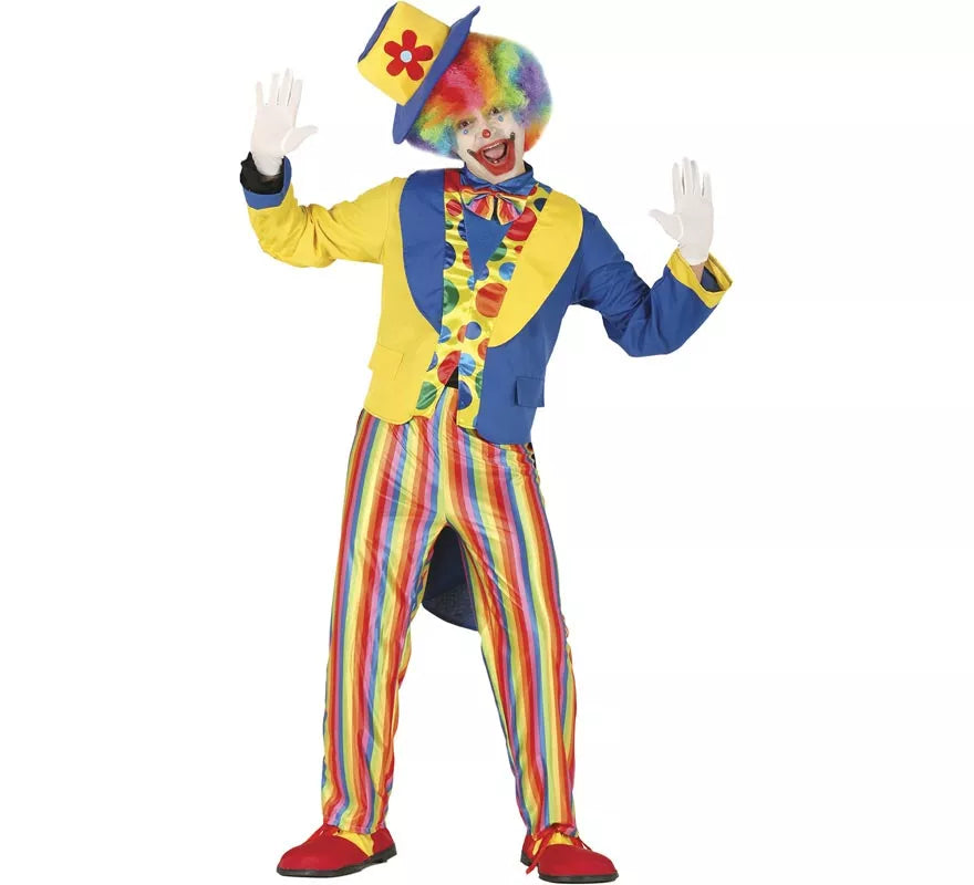 Translation missing: es.Disfraz de Payaso Azul y Amarillo para hombre