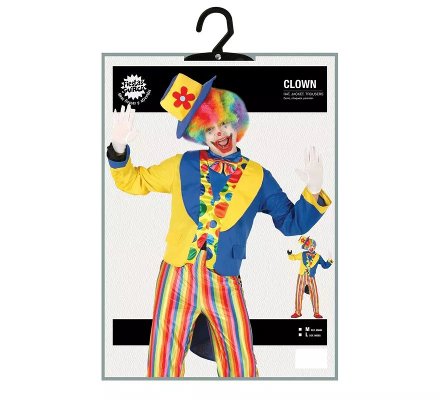Translation missing: es.Disfraz de Payaso Azul y Amarillo para hombre