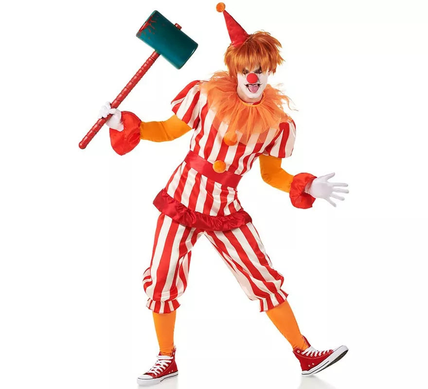 Translation missing: es.Disfraz de Payaso de Circo rojo y blanco para hombre