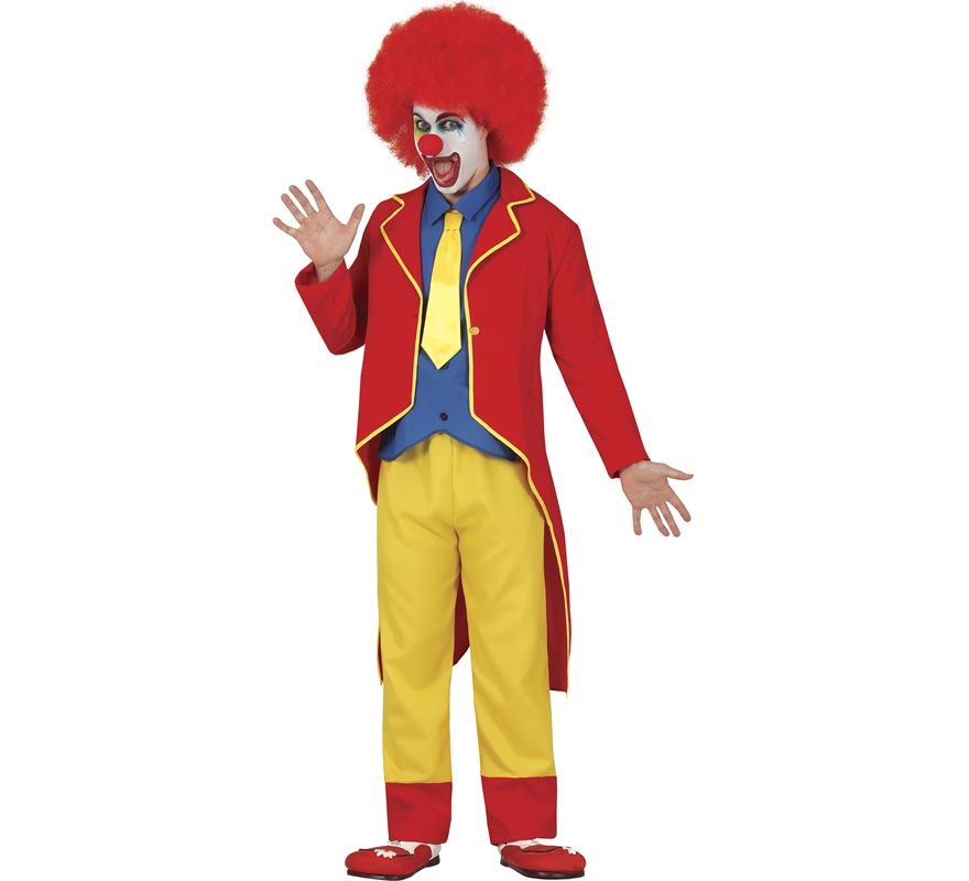 Disfraz de Payaso de Traje Rojo y Amarillo para hombre