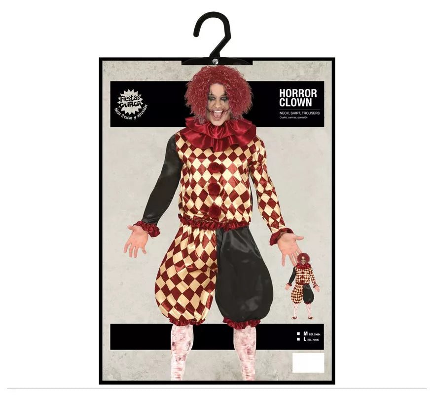 Translation missing: es.Disfraz de Payaso del Horror a Cuadros para hombre