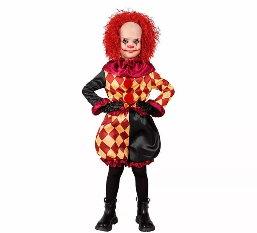 Translation missing: es.Disfraz de Payaso Macabro a Cuadros para niño