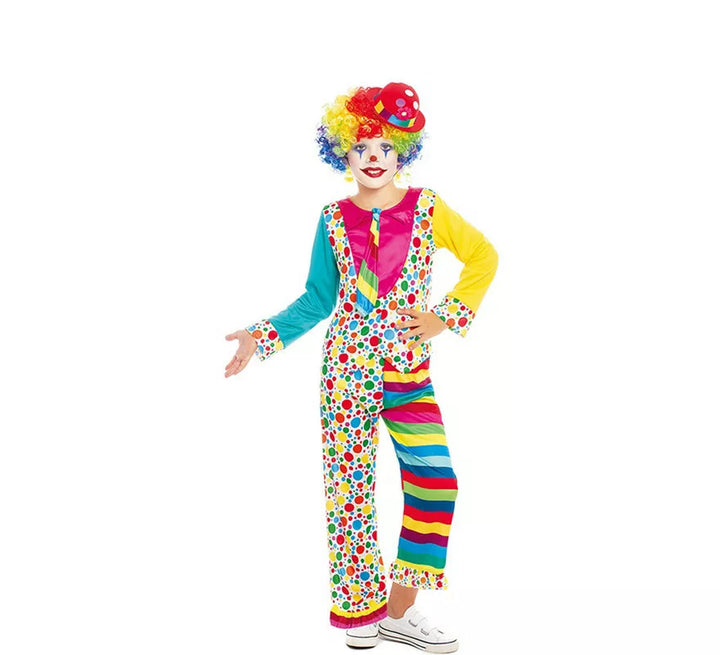Disfraz de Payaso Multicolor con Corbata para niño