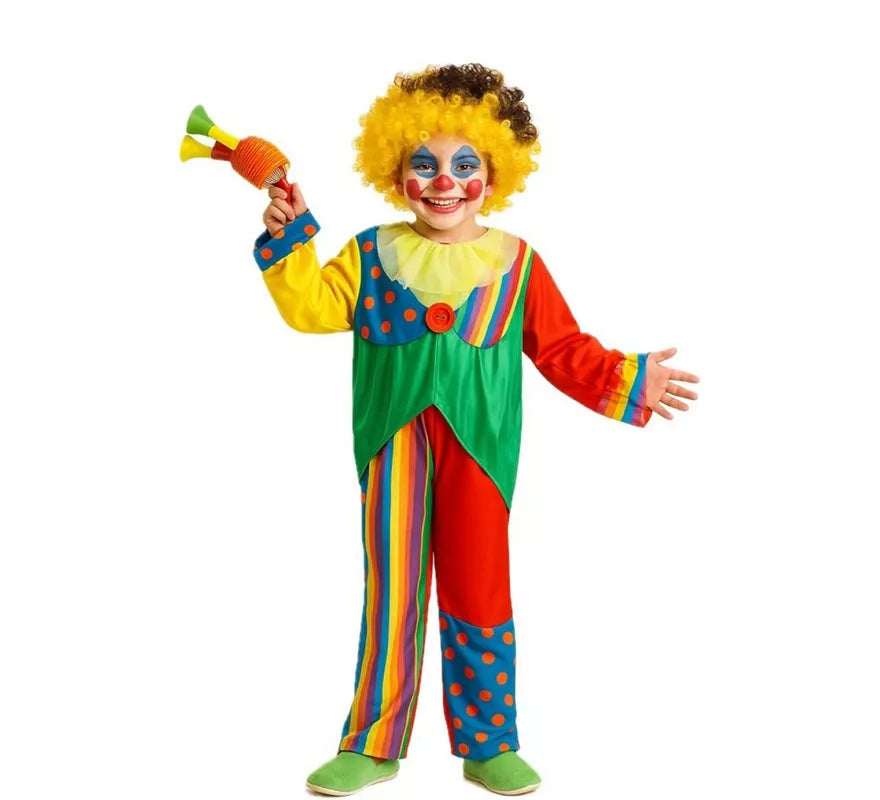 Translation missing: es.Disfraz de Payaso Multicolor para niño