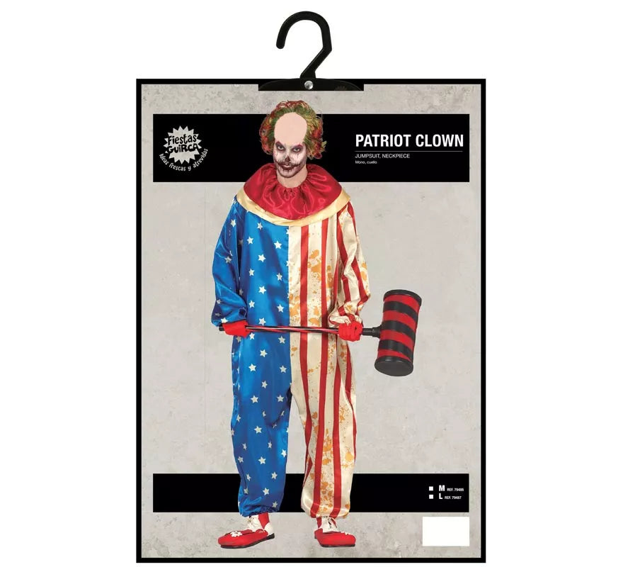 Translation missing: es.Disfraz de Payaso Patriota Siniestro para hombre