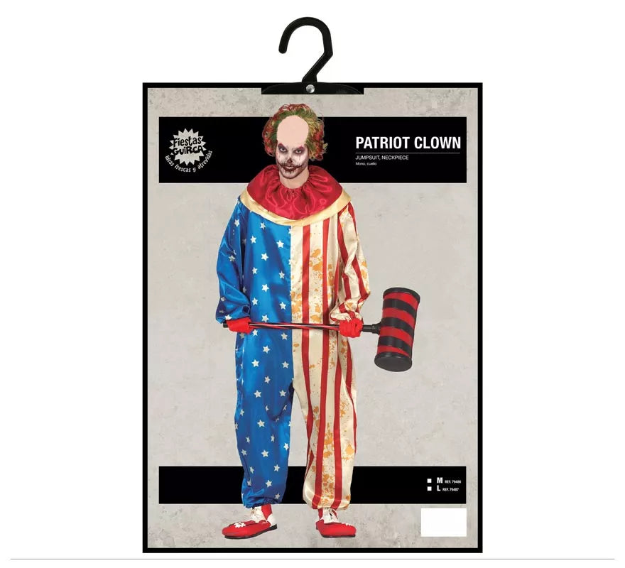 Translation missing: es.Disfraz de Payaso Patriota Siniestro para hombre