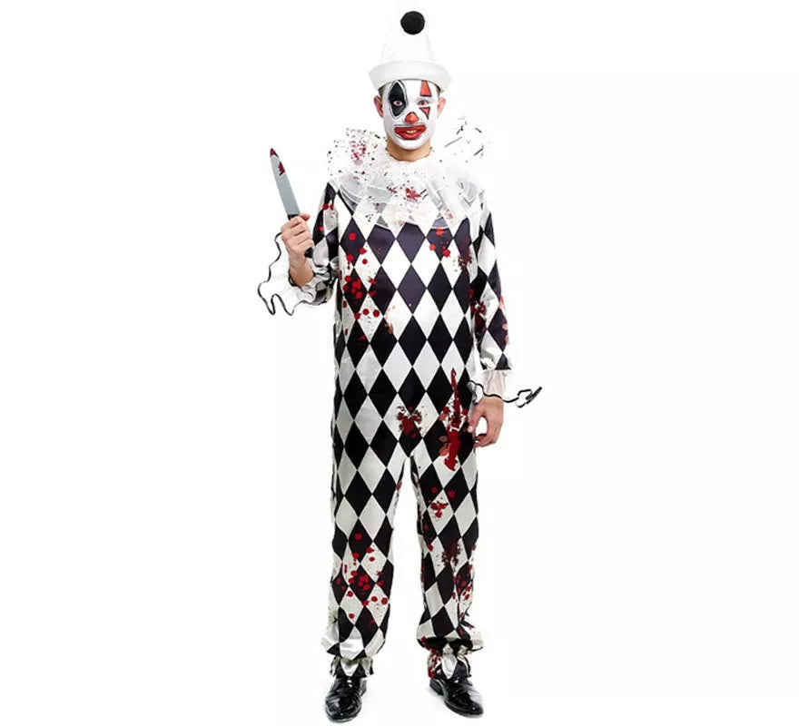 Translation missing: es.Disfraz de Payaso Pierrot Asesino con gorro para hombre