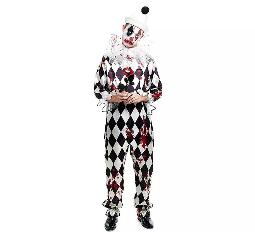Translation missing: es.Disfraz de Payaso Pierrot Asesino con gorro para hombre