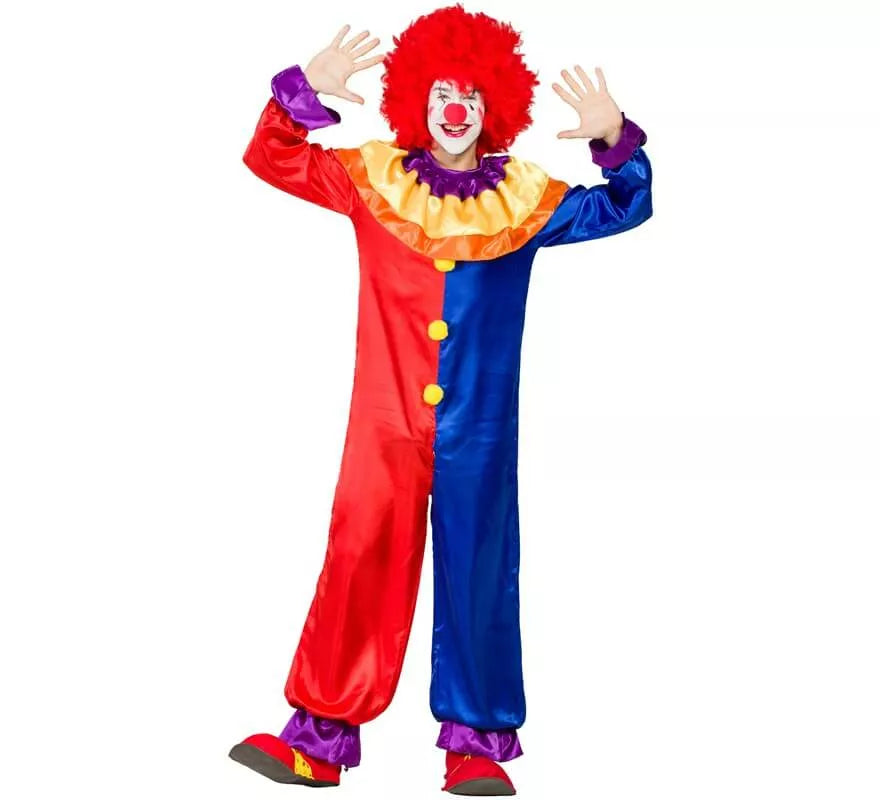 Translation missing: es.Disfraz de Payaso Rojo y Azul para hombre