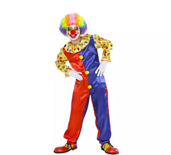 Disfraz de Payaso rojo y azul para niños y adolescentes