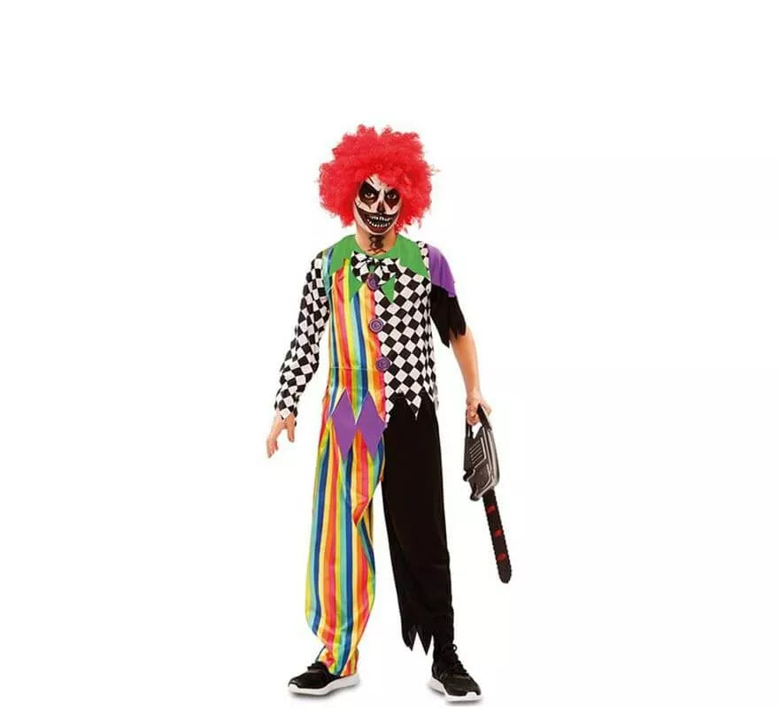 Translation missing: es.Disfraz de Payaso Siniestro Multicolor para niño