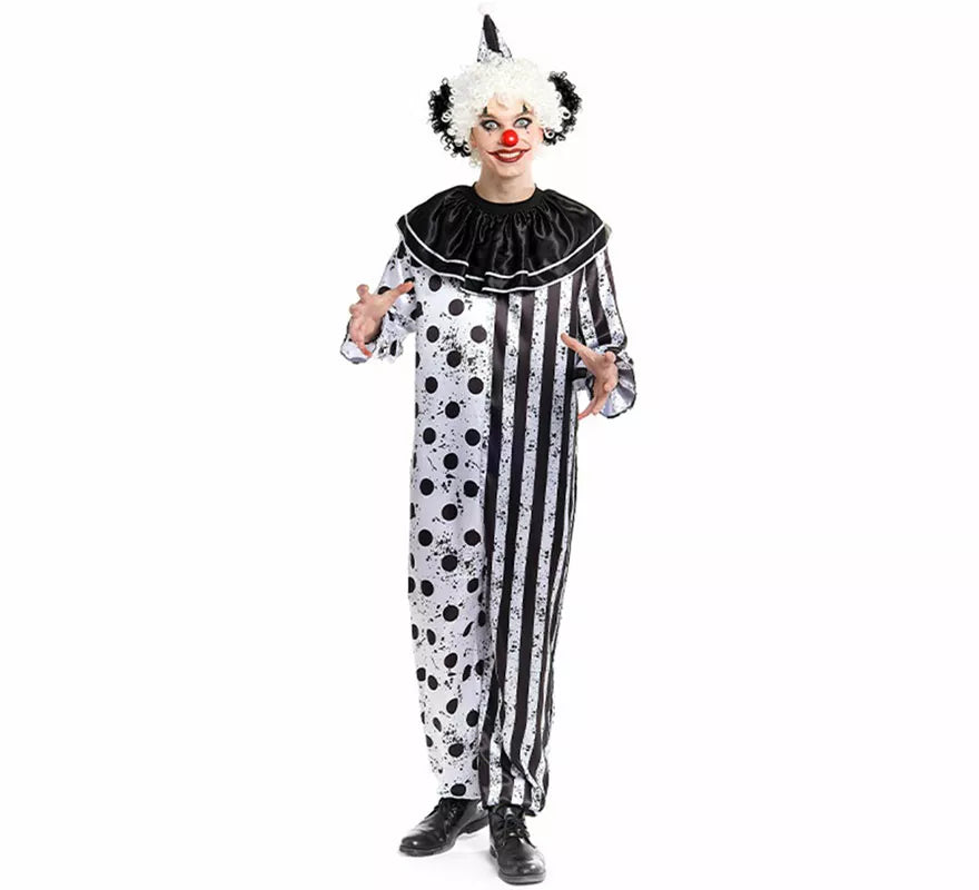 Translation missing: es.Disfraz de Payaso Terrorífico blanco y negro para hombre