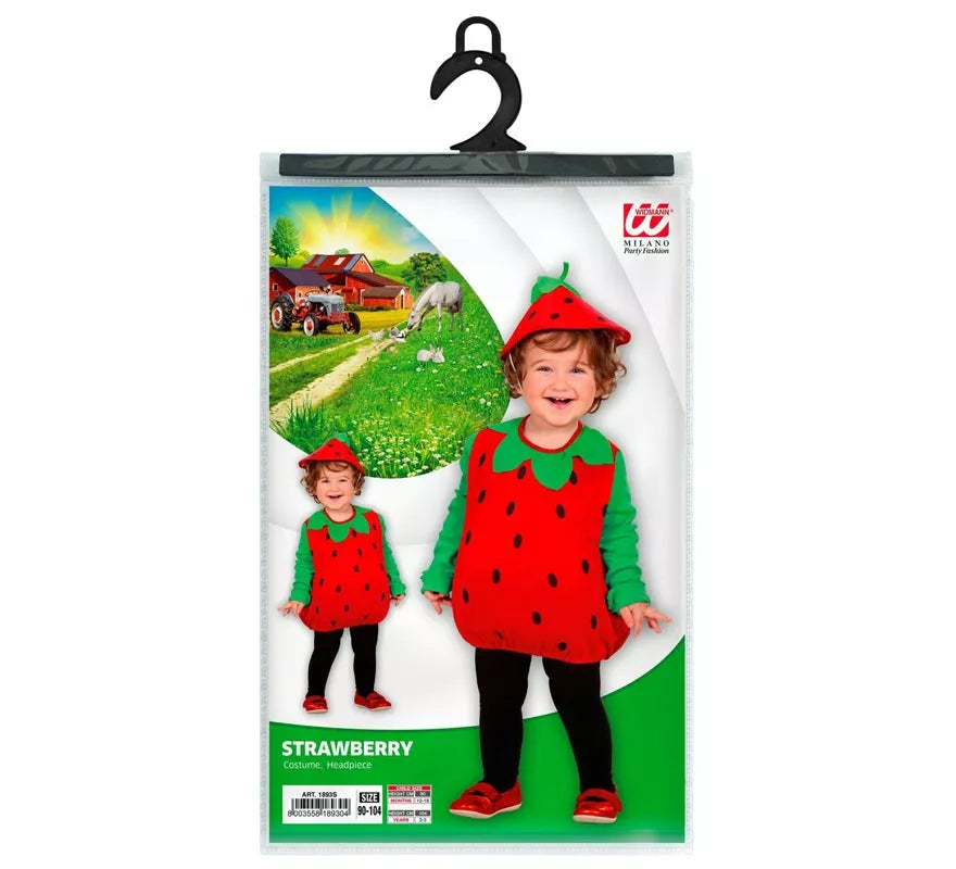 Translation missing: es.Disfraz de Pequeña Fresa con gorro para bebé