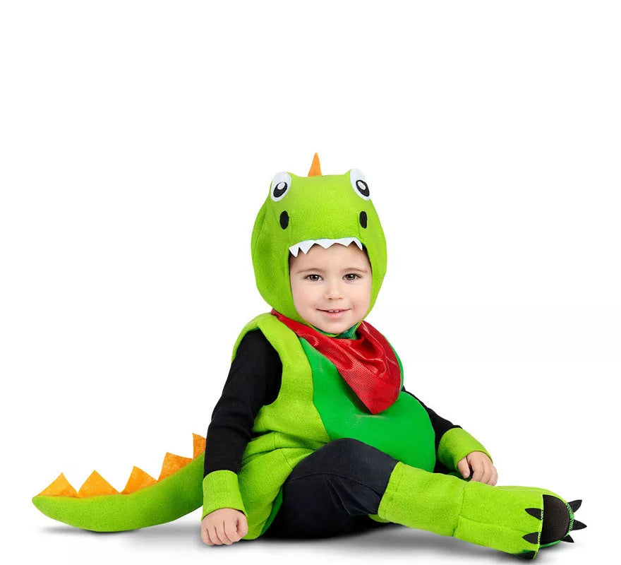 Translation missing: es.Disfraz de Pequeño Dinosaurio Verde para bebé y niños