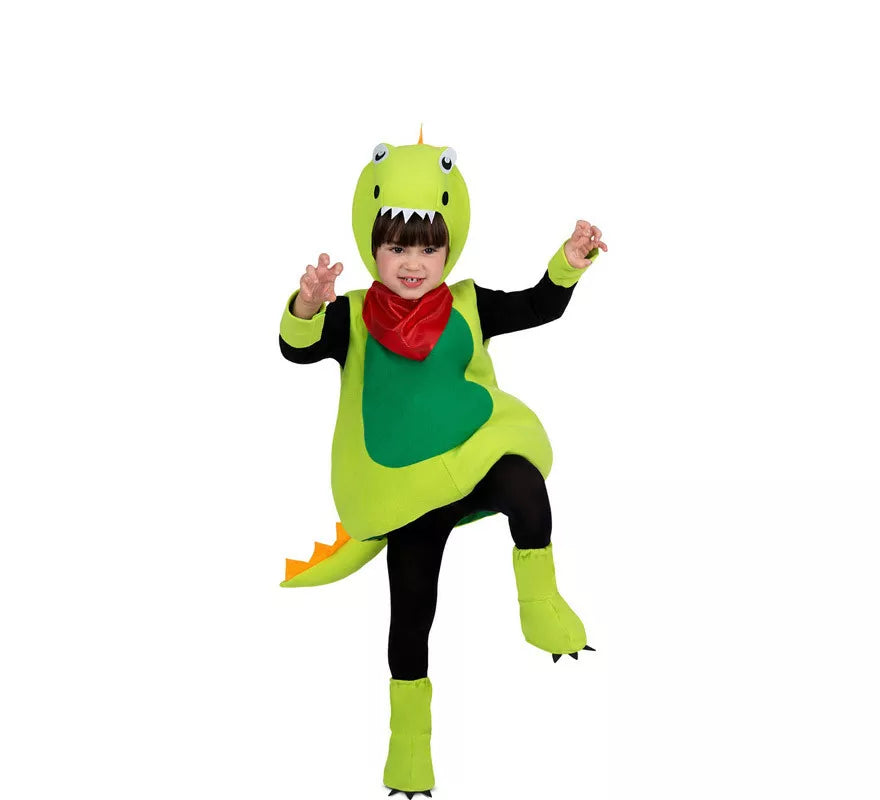 Translation missing: es.Disfraz de Pequeño Dinosaurio Verde para bebé y niños