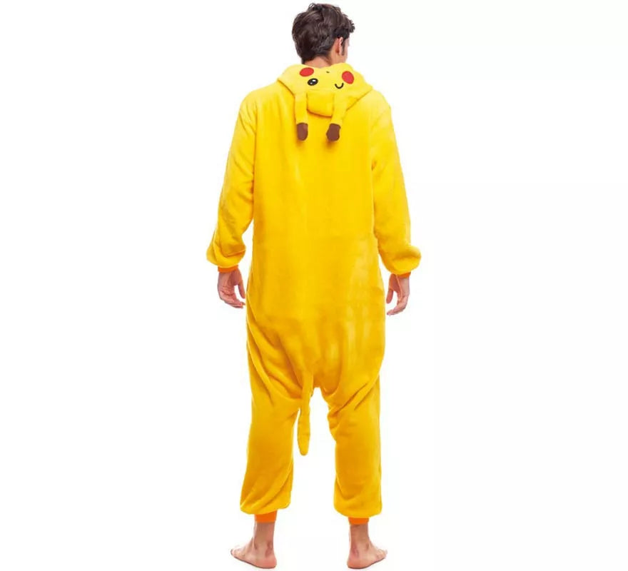 Disfraz de Pijama Chinchilla eléctrica amarilla para adultos
