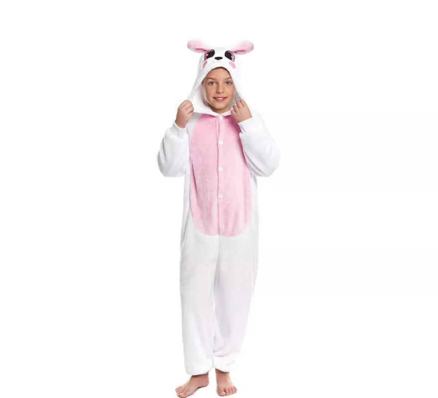 Translation missing: es.Disfraz de Pijama Conejo rosa con capucha para niña