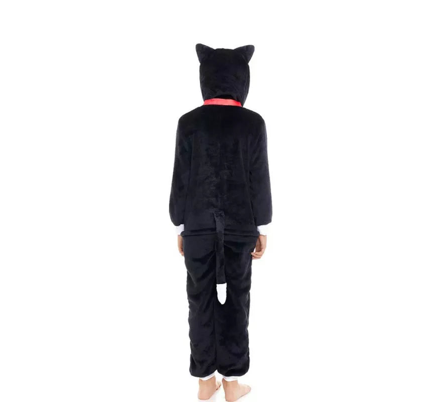 Translation missing: es.Disfraz de Pijama Gato negro con campana para niño