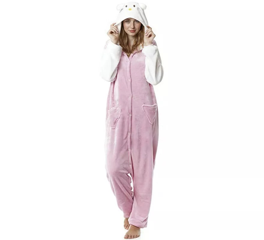 Translation missing: es.Disfraz de Pijama Gato rosa para adultos