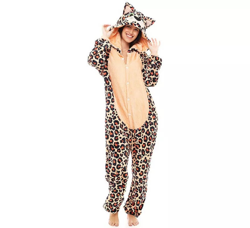 Translation missing: es.Disfraz de Pijama Leopardo marrón para adultos
