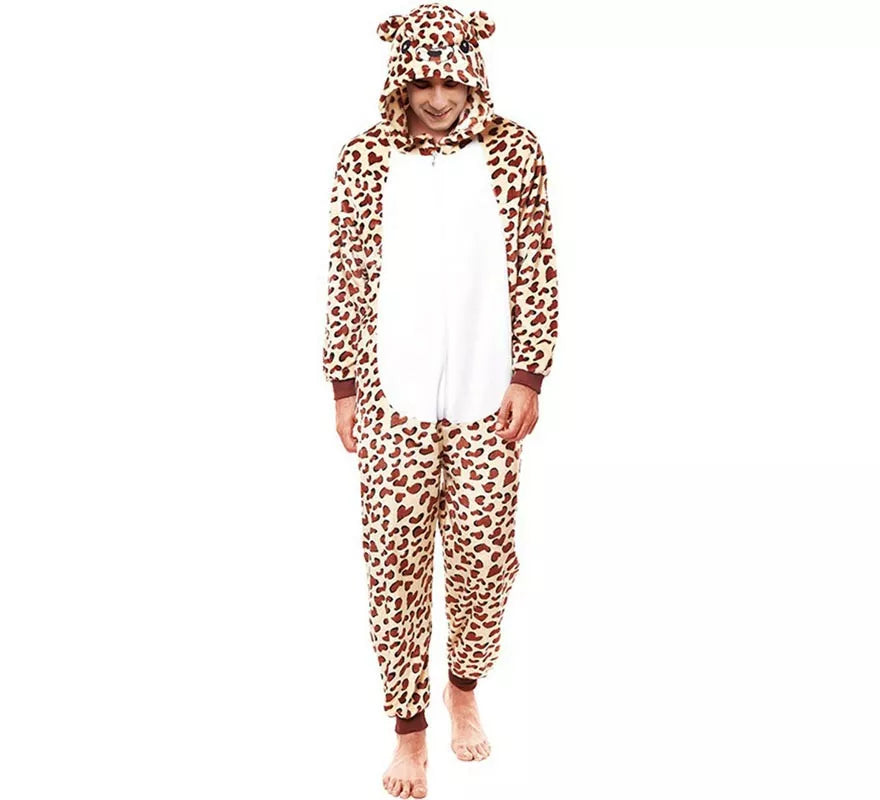 Translation missing: es.Disfraz de Pijama Leopardo marrón para adultos