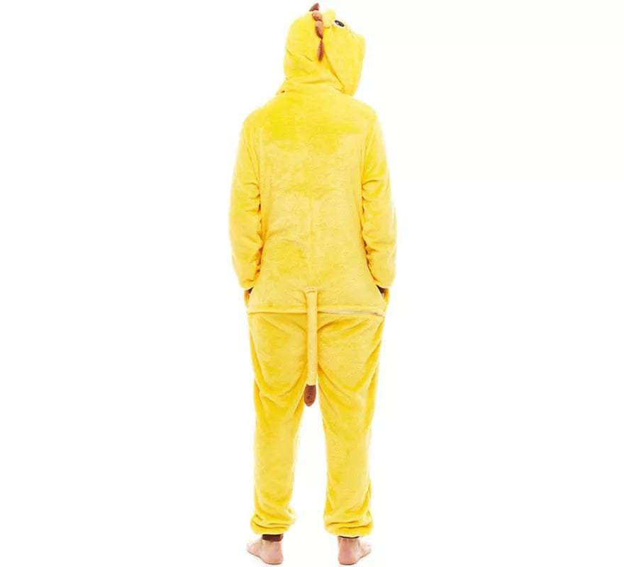 Translation missing: es.Disfraz de Pijama Lorenzo León amarillo para adultos