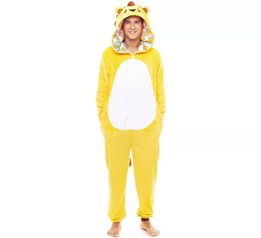 Translation missing: es.Disfraz de Pijama Lorenzo León amarillo para adultos