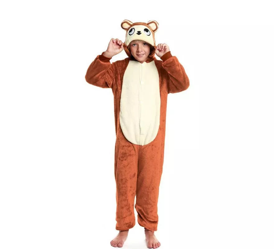 Translation missing: es.Disfraz de Pijama Mono marrón con capucha para niño